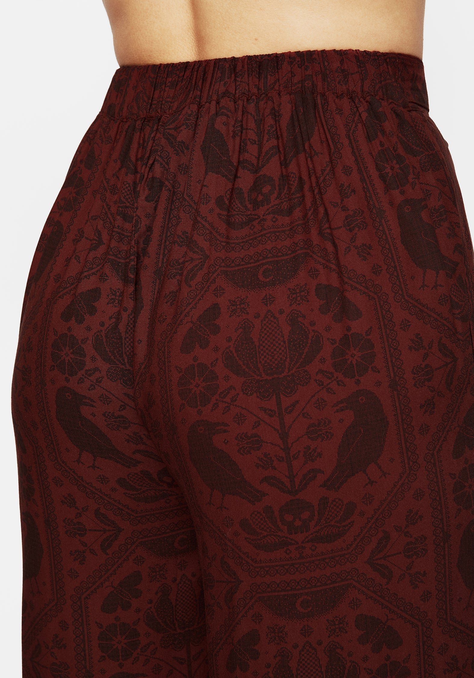 Annabel Krawatte Taille Weit Bein Culotte Hosen - Rust