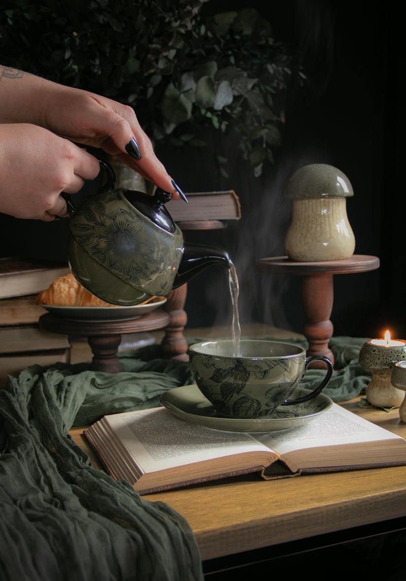 Konshu Blumenmuster Teekanne Und Teacup Set (3 Piece Set)