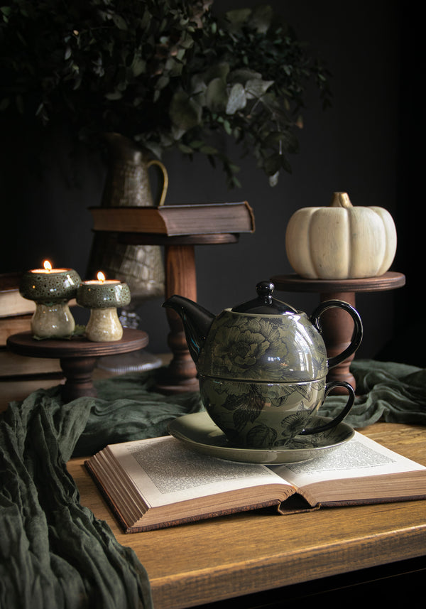 Konshu Blumenmuster Teekanne Und Teacup Set (3 Piece Set)