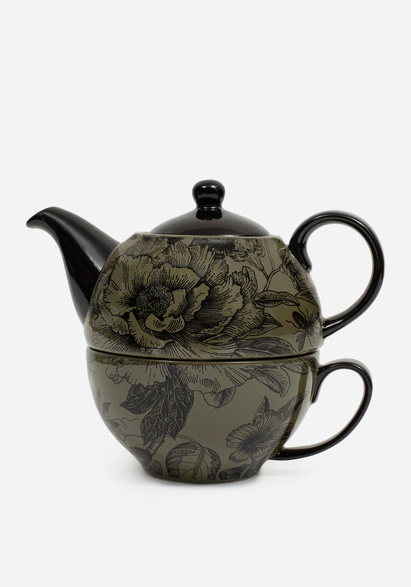 Konshu Blumenmuster Teekanne Und Teacup Set (3 Piece Set)