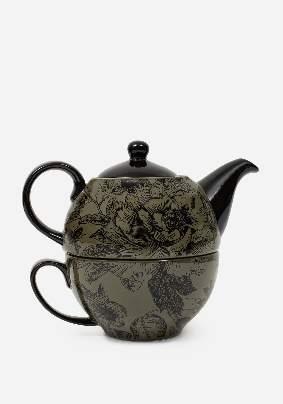 Konshu Blumenmuster Teekanne Und Teacup Set (3 Piece Set)
