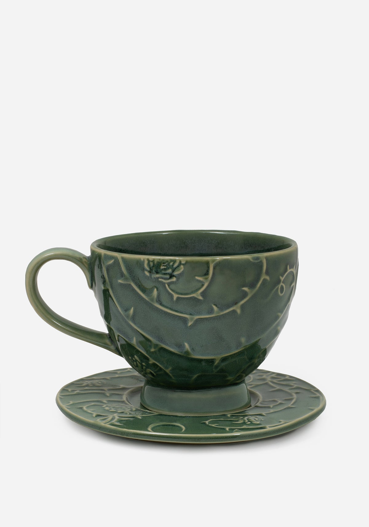 Rosethorn Blumenmuster Geprägt Cup Und Saucer Set