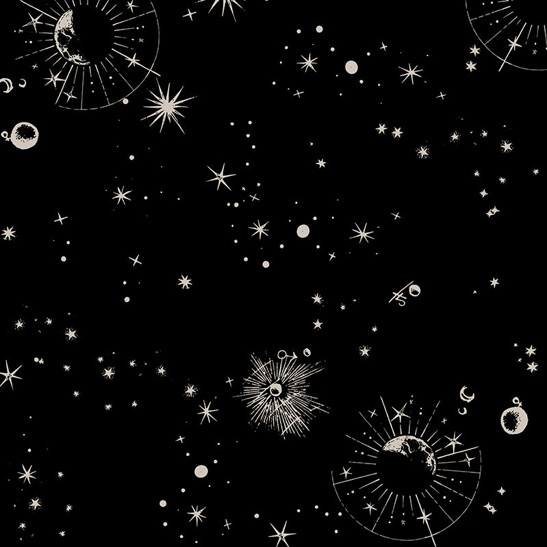 Comet Celestial Printed Puff Sleeve Midaxi Dress