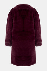 Creature Oversize Pelz Mantel - Plum