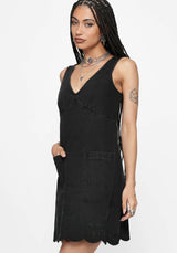 Ayr Broderie Denim Schürzenkleid Kleid