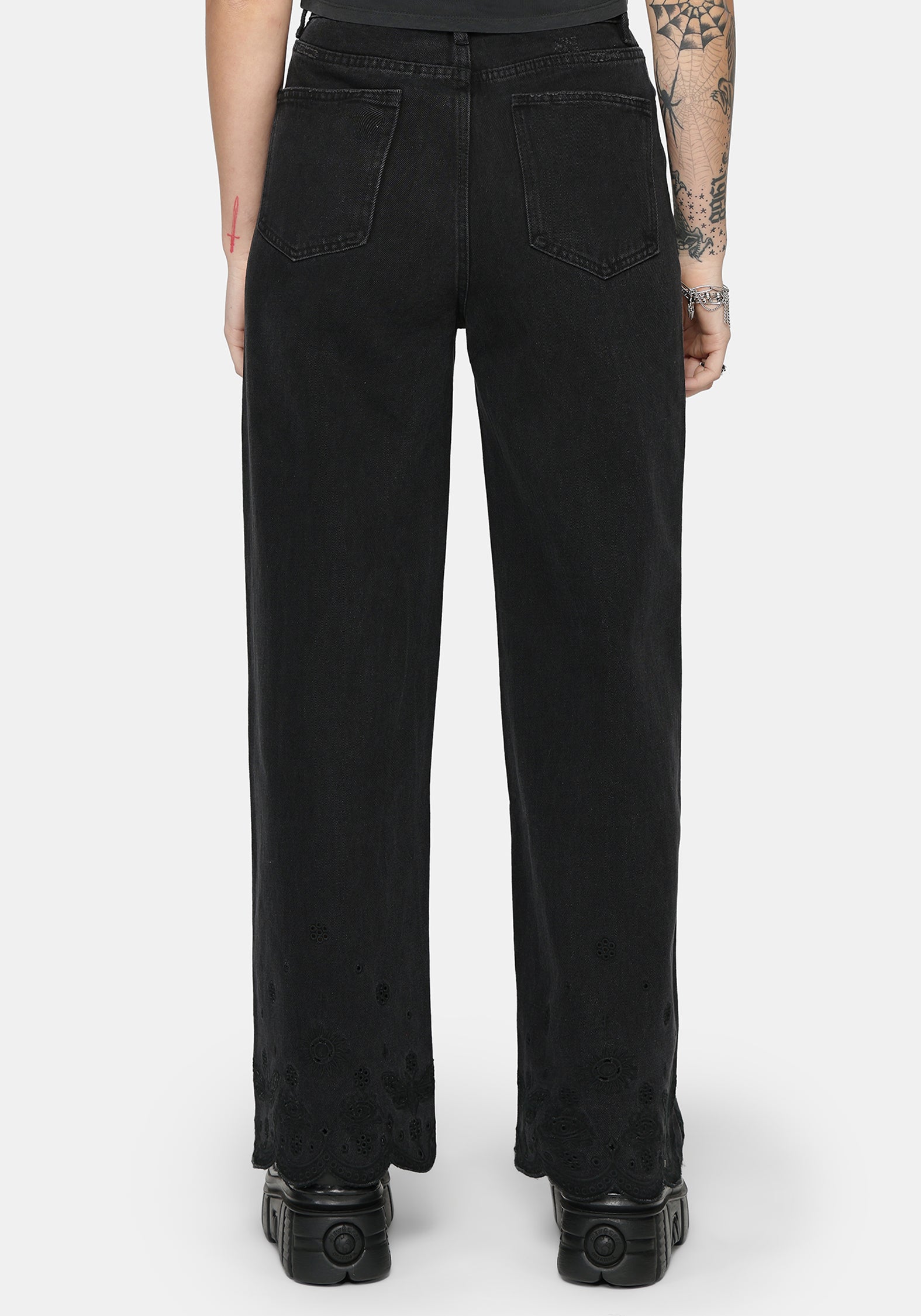 Ayr Broderie Gerade Bein Denim Jean