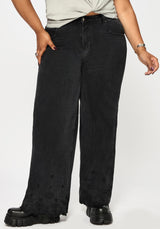 Ayr Broderie Gerade Bein Denim Jean