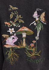 Faela Fairy Embroidered Distressed Denim Jacket EU 34