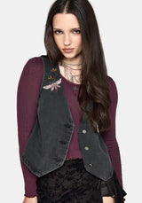 Maleah Embroidered Denim Waistcoat