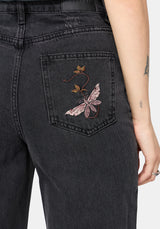 Maleah Bestickt Denim Barrel Jeans