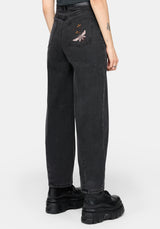 Maleah Bestickt Denim Barrel Jeans