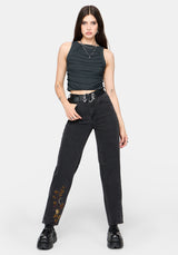 Maleah Bestickt Denim Barrel Jeans