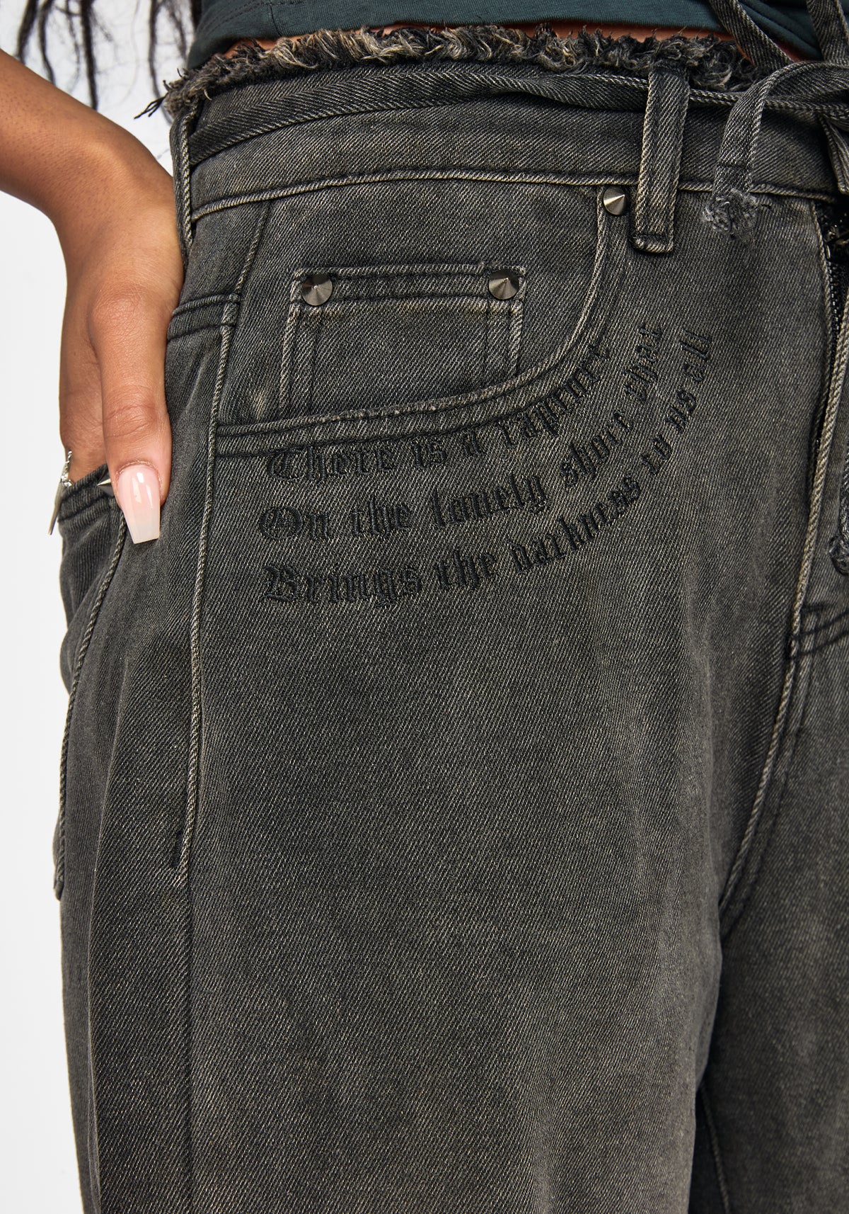 Zena Ombre Relaxed Weites Bein Jeans