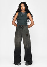 Zena Ombre Relaxed Weites Bein Jeans