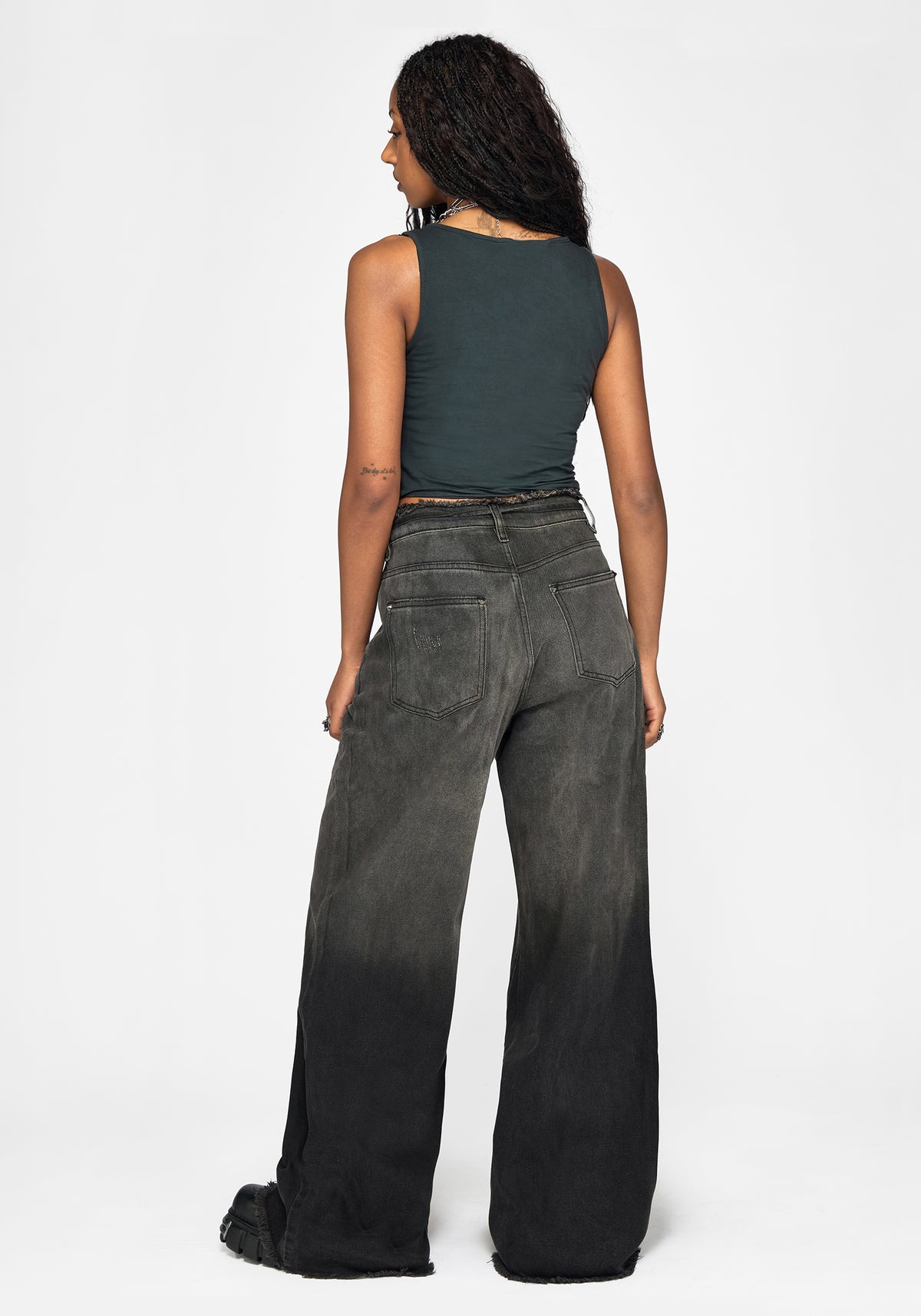 Zena Ombre Relaxed Weites Bein Jeans