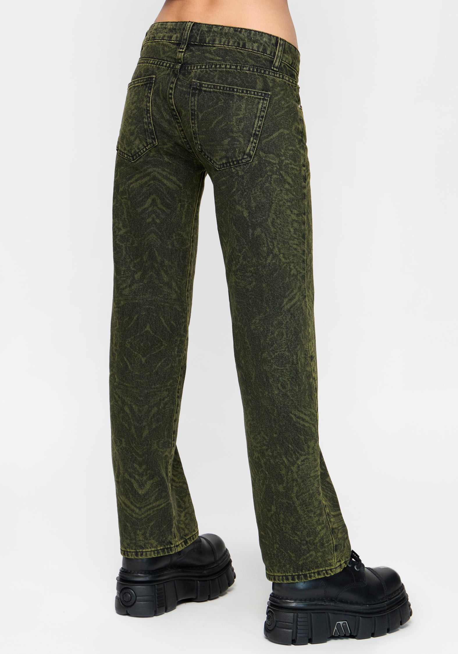 Narcissa Snake Print Low Rise Straight Leg Jean
