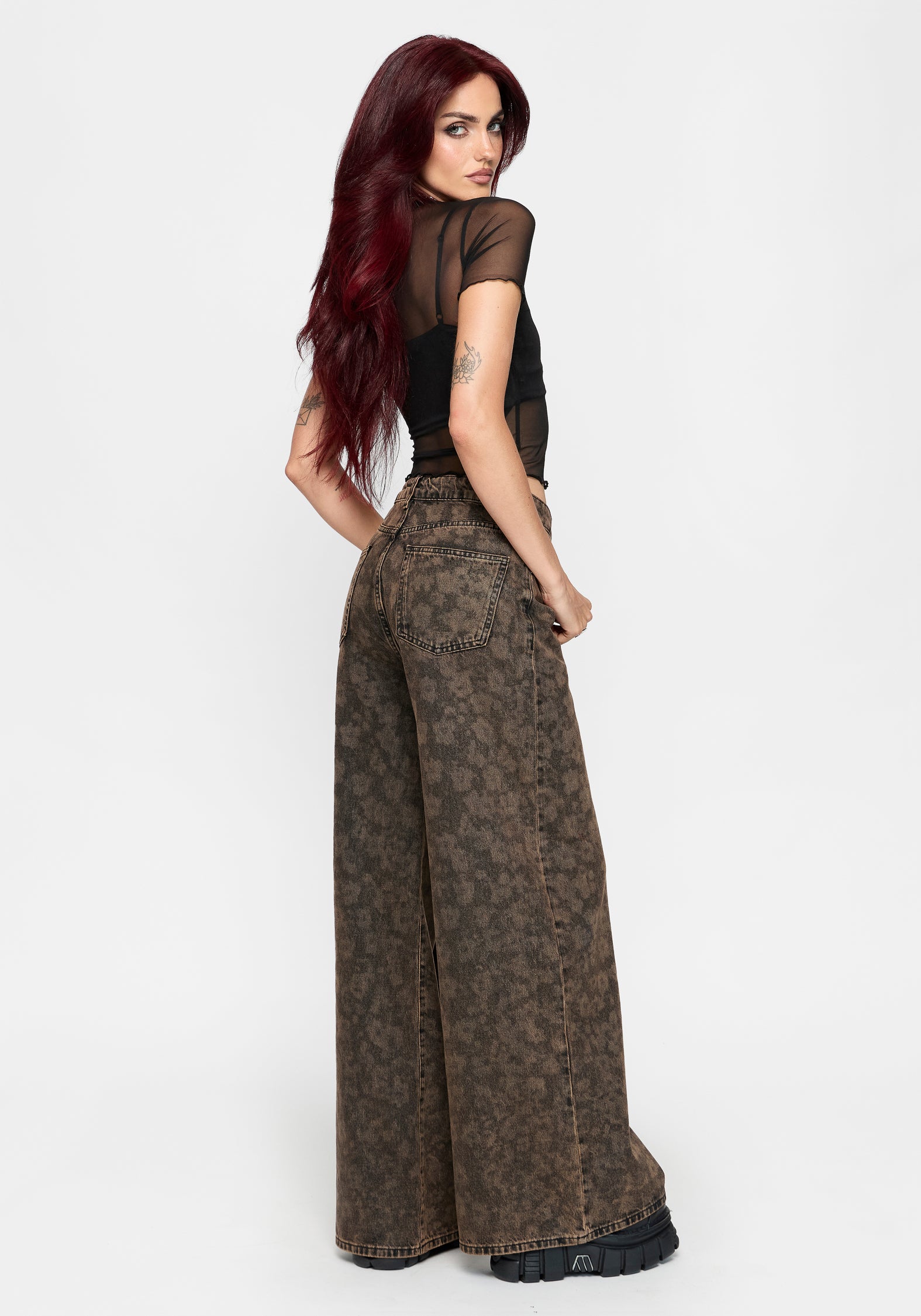 Aletris Blumenprint Palazzo Denim Jeans