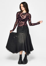 Erica Hanky Saum Denim Midirock