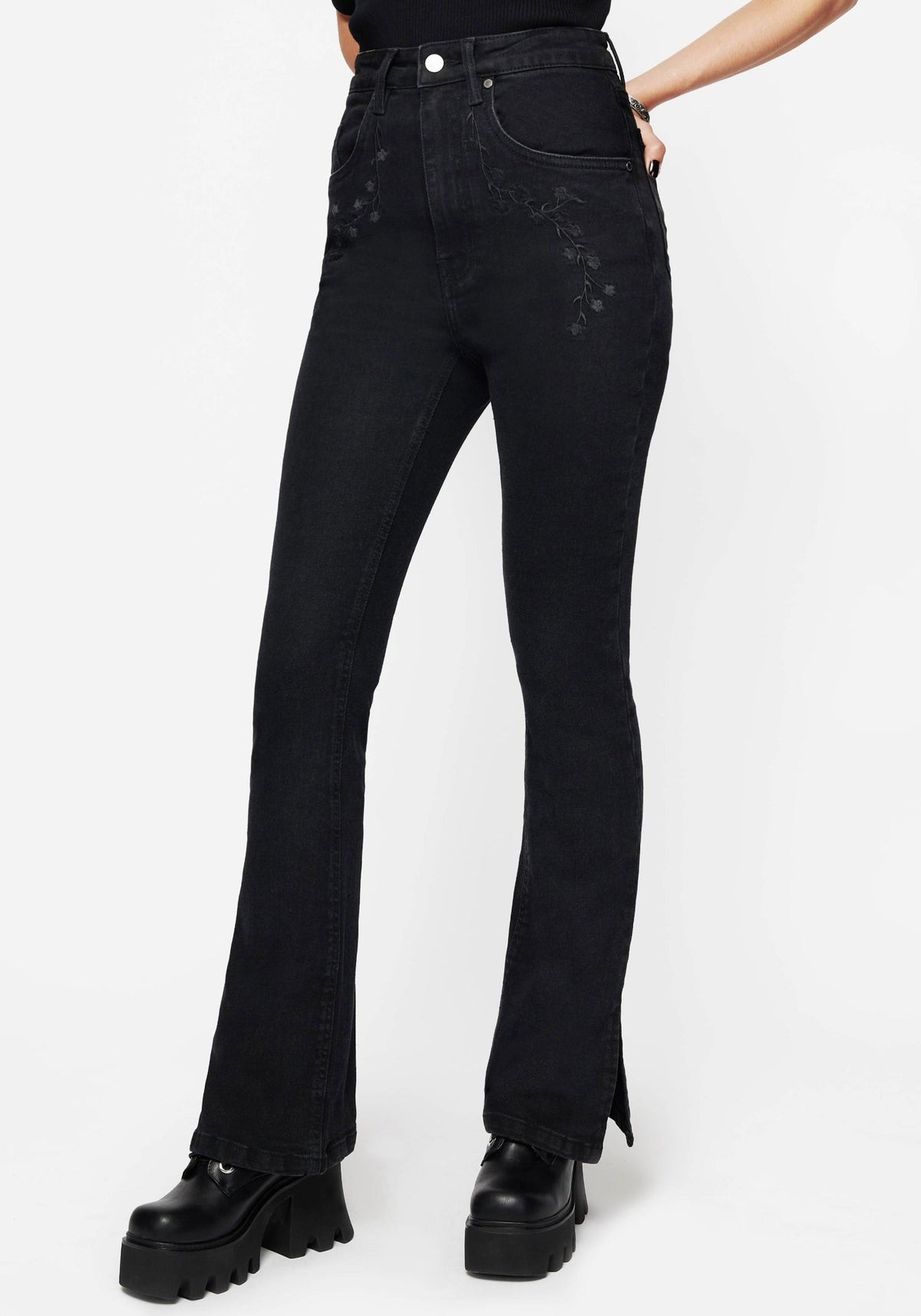 Vera Baby Boot Geteilt Saum Ausgestellt Jeans