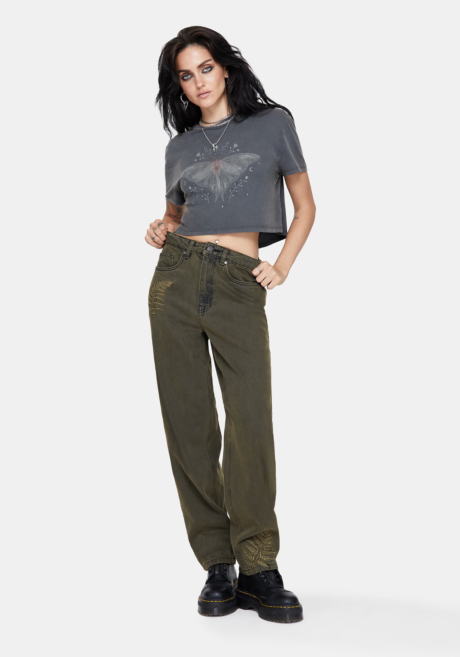 Prism Fass Bein Bestickt Jeans