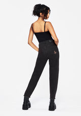 Valeria Blumenmuster Motte Bestickt Mom Jeans