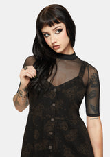 Hexborn Baba Yaga Printed Denim Mini Dress