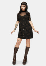 Hexborn Baba Yaga Printed Denim Mini Dress