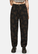 Hexborn Baba Yaga Printed Barrel Leg Denim Jean