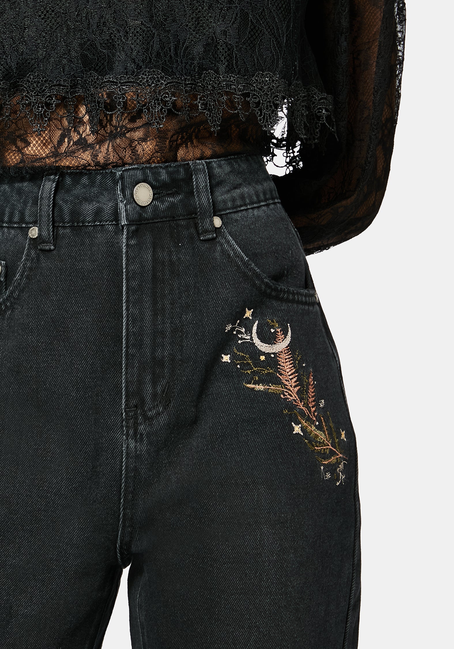 Abellona Bestickt Denim Mom Jean
