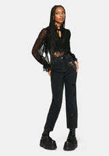 Abellona Embroidered Denim Mom Jean