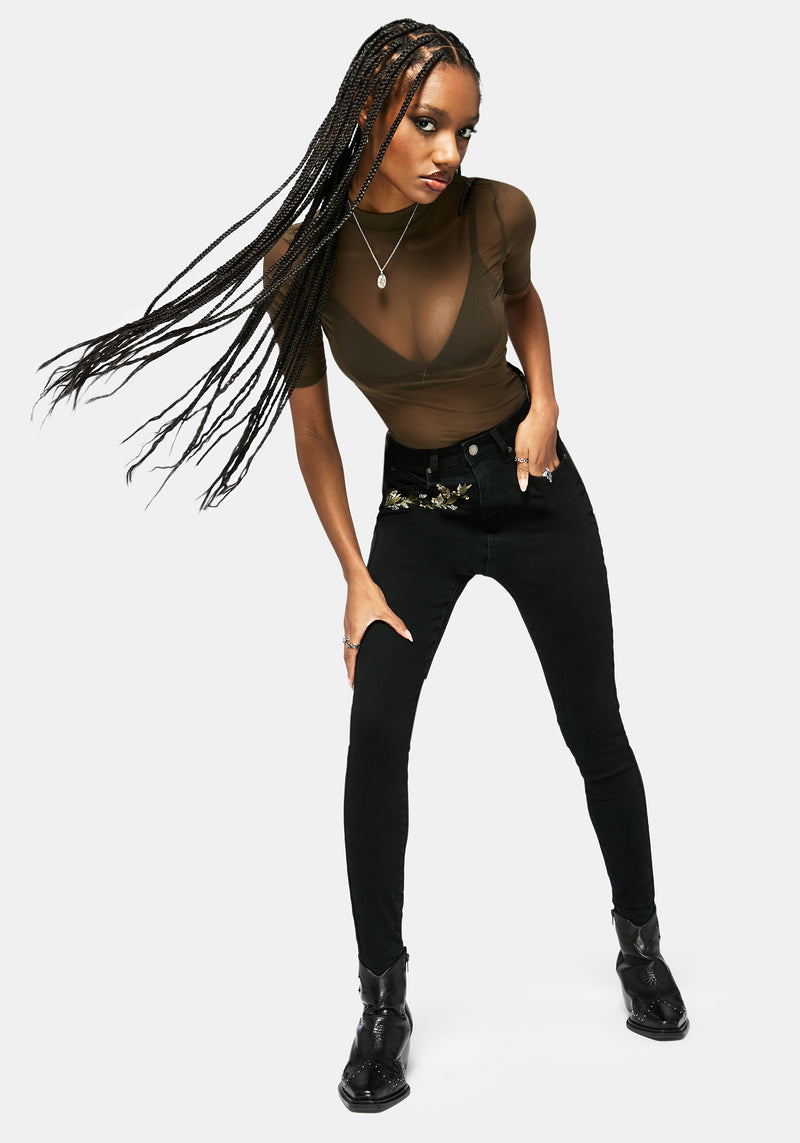 Abundance Embroidered Denim Skinny Jean