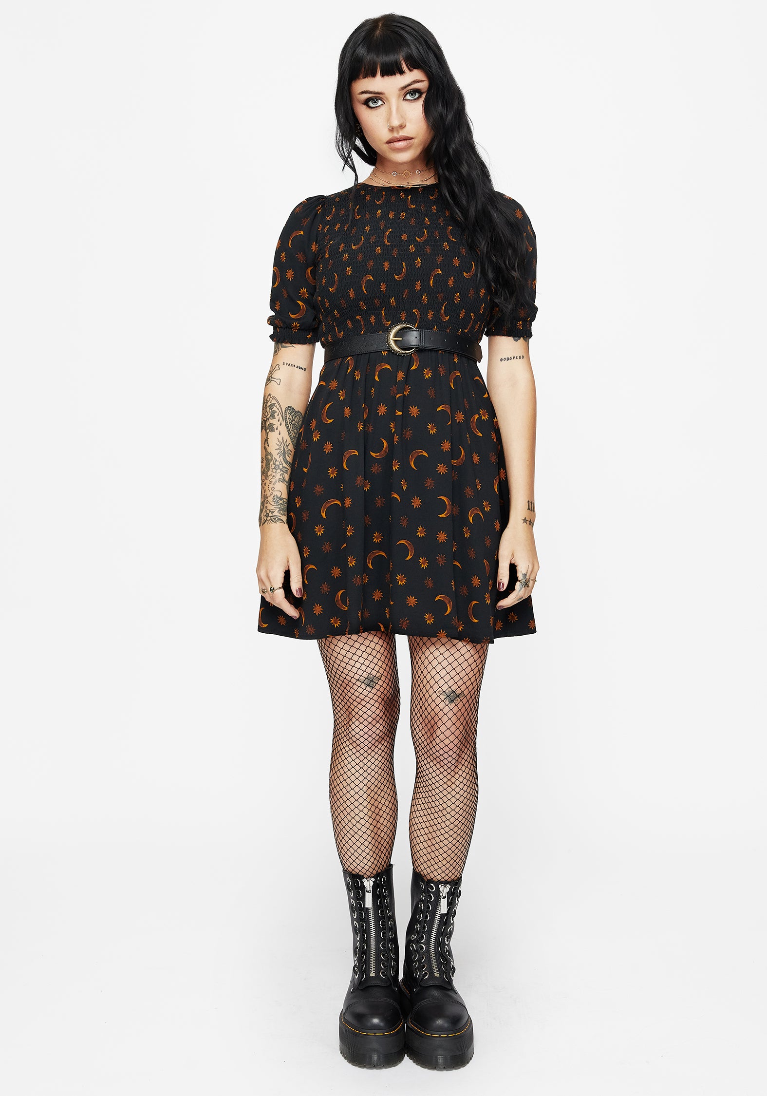 Elura Celestial Druck Mini Kleid