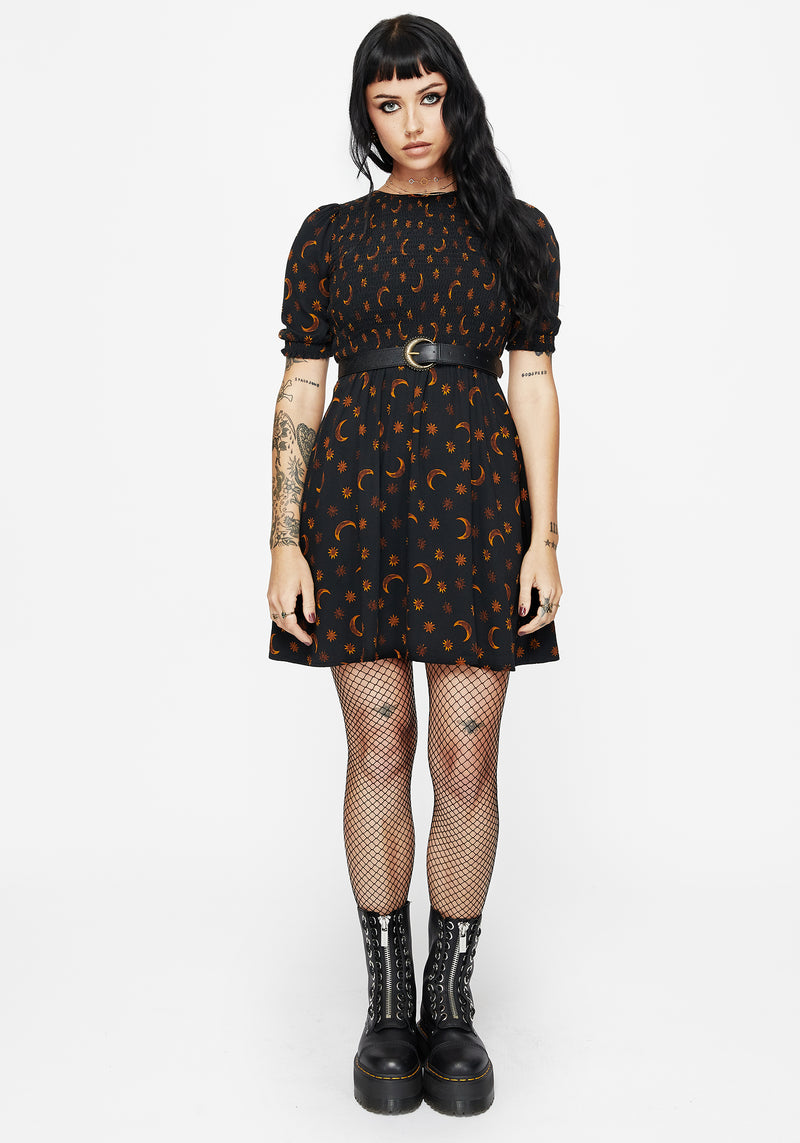 celestial mini dress spell Elura Celestial Print Mini Dress – Disturbia