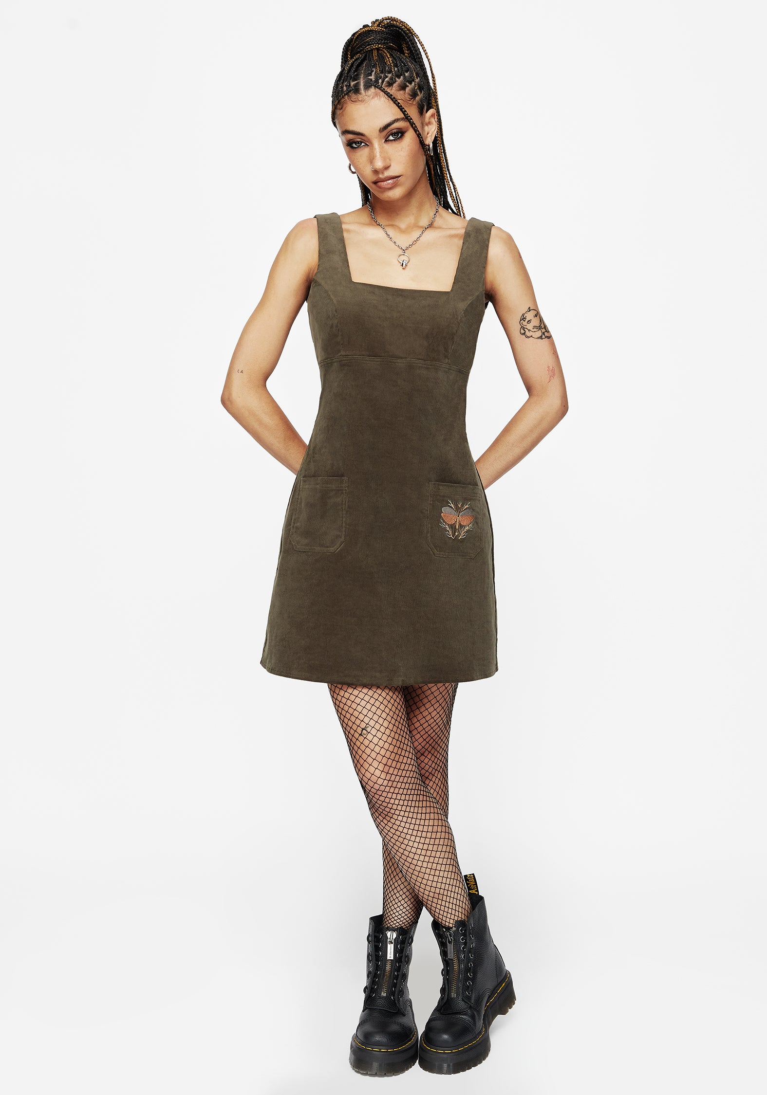 Griffinfly Bestickt Kordel Mini Kleid