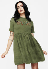 Copia Bestickt Baumwolle Jersey Skater Kleid    
