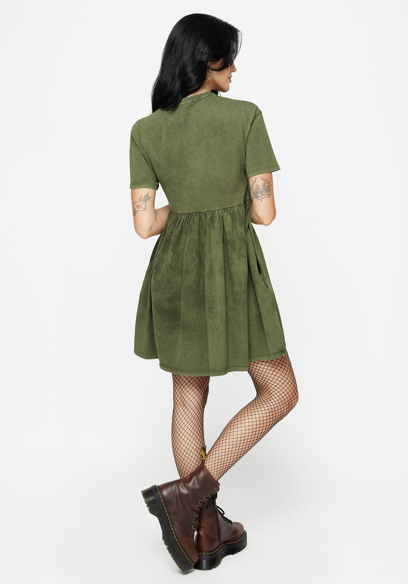 Copia Bestickt Baumwolle Jersey Skater Kleid    