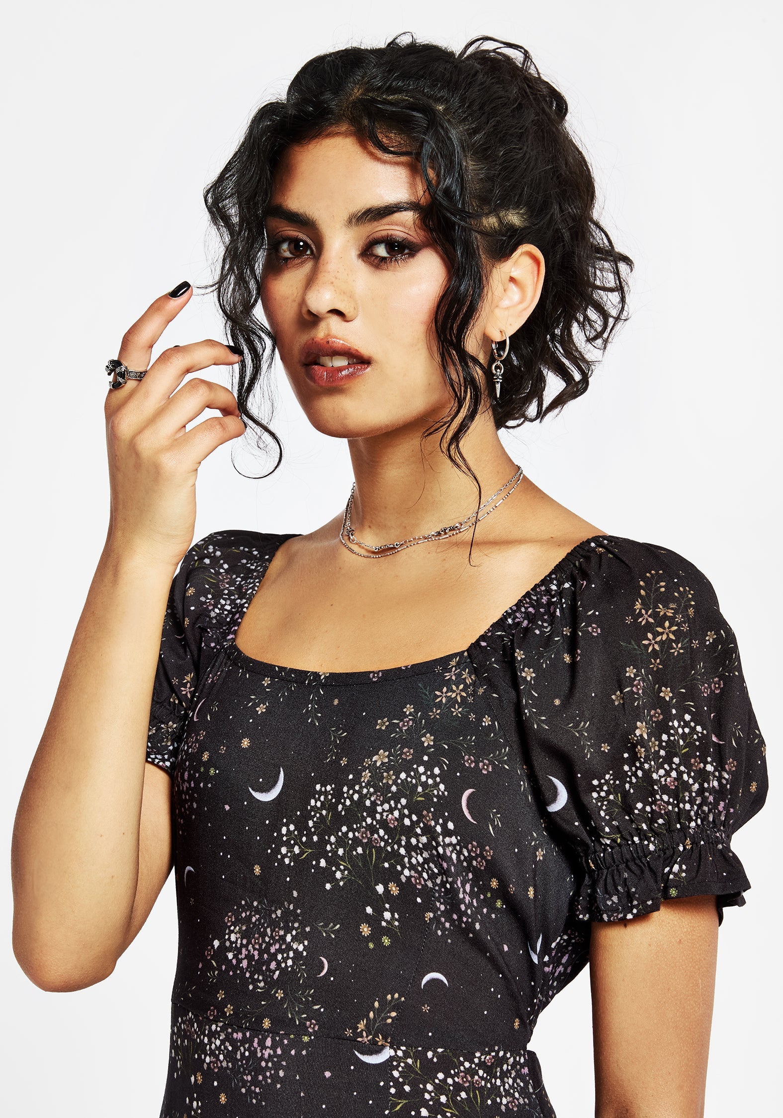 Peaseblossom Celestial Back Schnitt Raus Midi Kleid