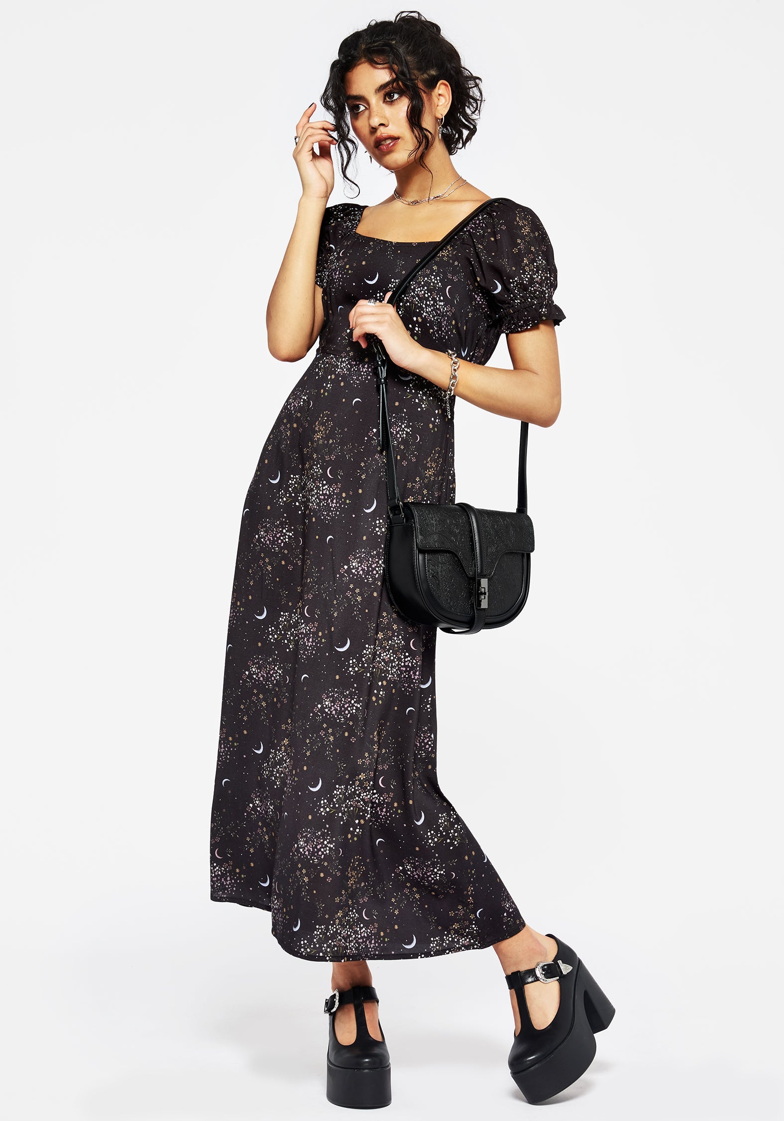 Peaseblossom Celestial Back Schnitt Raus Midi Kleid