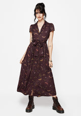 Celia Moth Printed Midi Shirt Dress