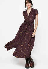 Celia Moth Printed Midi Shirt Dress