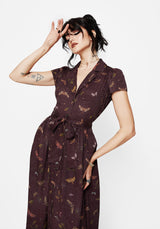 Celia Moth Printed Midi Shirt Dress