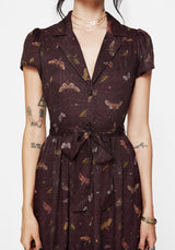 Celia Moth Printed Midi Shirt Dress