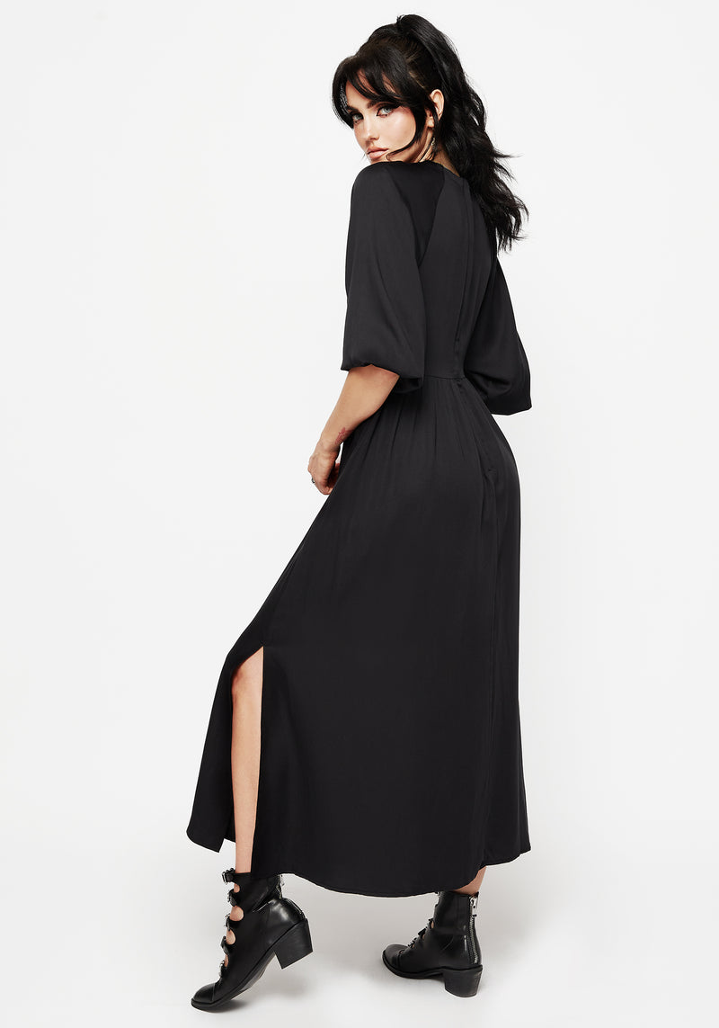 Veil Blumenmuster Bestickt Batwing Midaxi Kleid