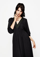 Veil Blumenmuster Bestickt Batwing Midaxi Kleid