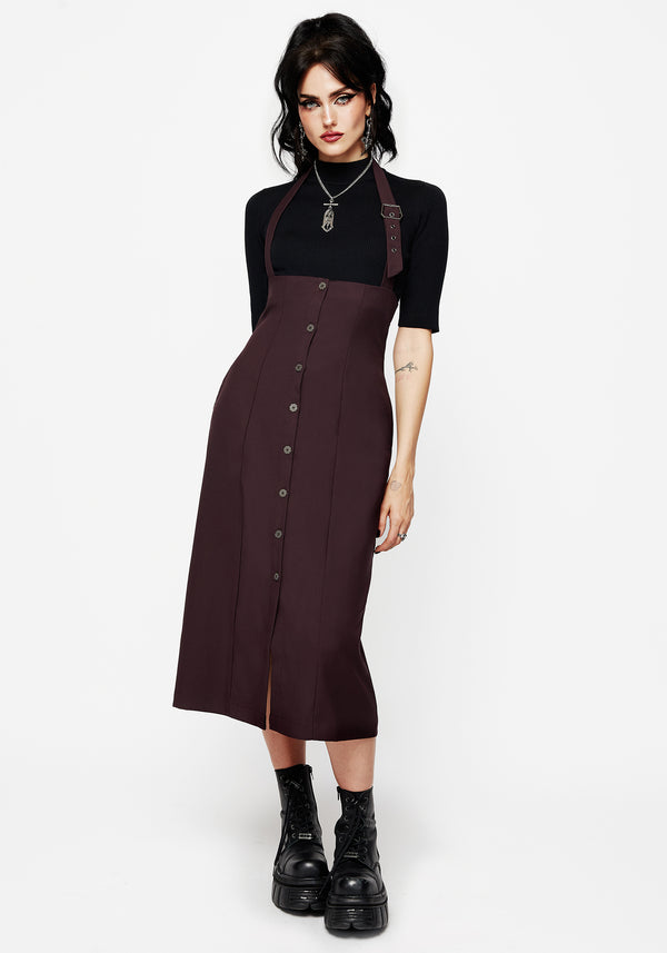 New Age Neckholder Hals Schürzenkleid Midi Kleid