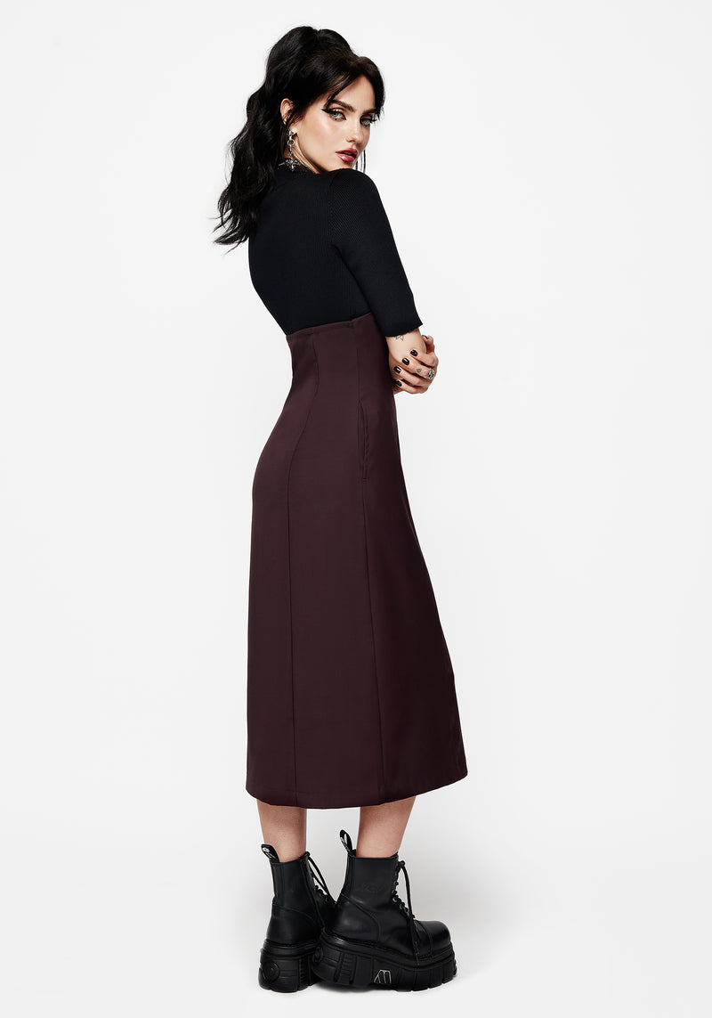 New Age Neckholder Hals Schürzenkleid Midi Kleid