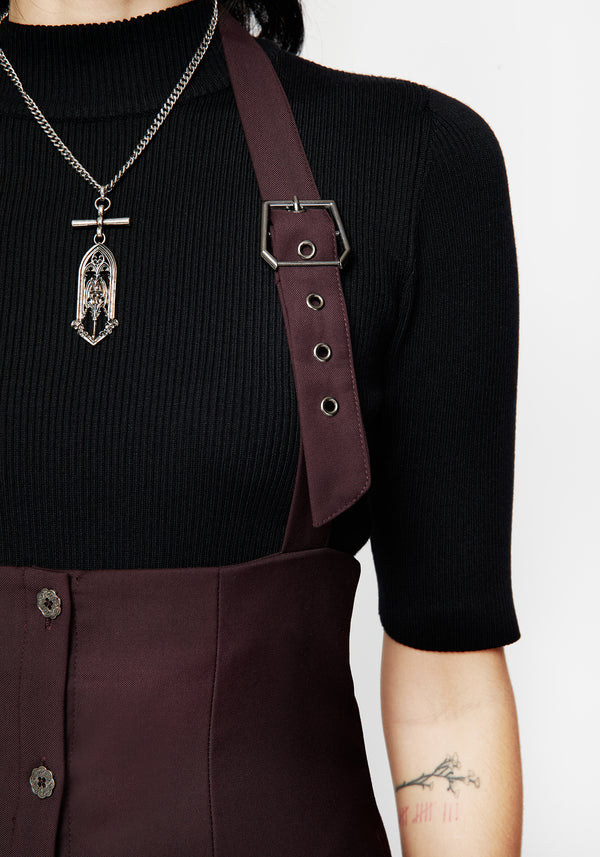 New Age Neckholder Hals Schürzenkleid Midi Kleid