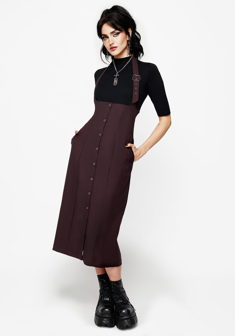 New Age Neckholder Hals Schürzenkleid Midi Kleid
