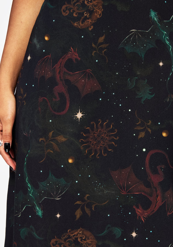 Phoenix Dragon Bedruckt Cami Midi Kleid