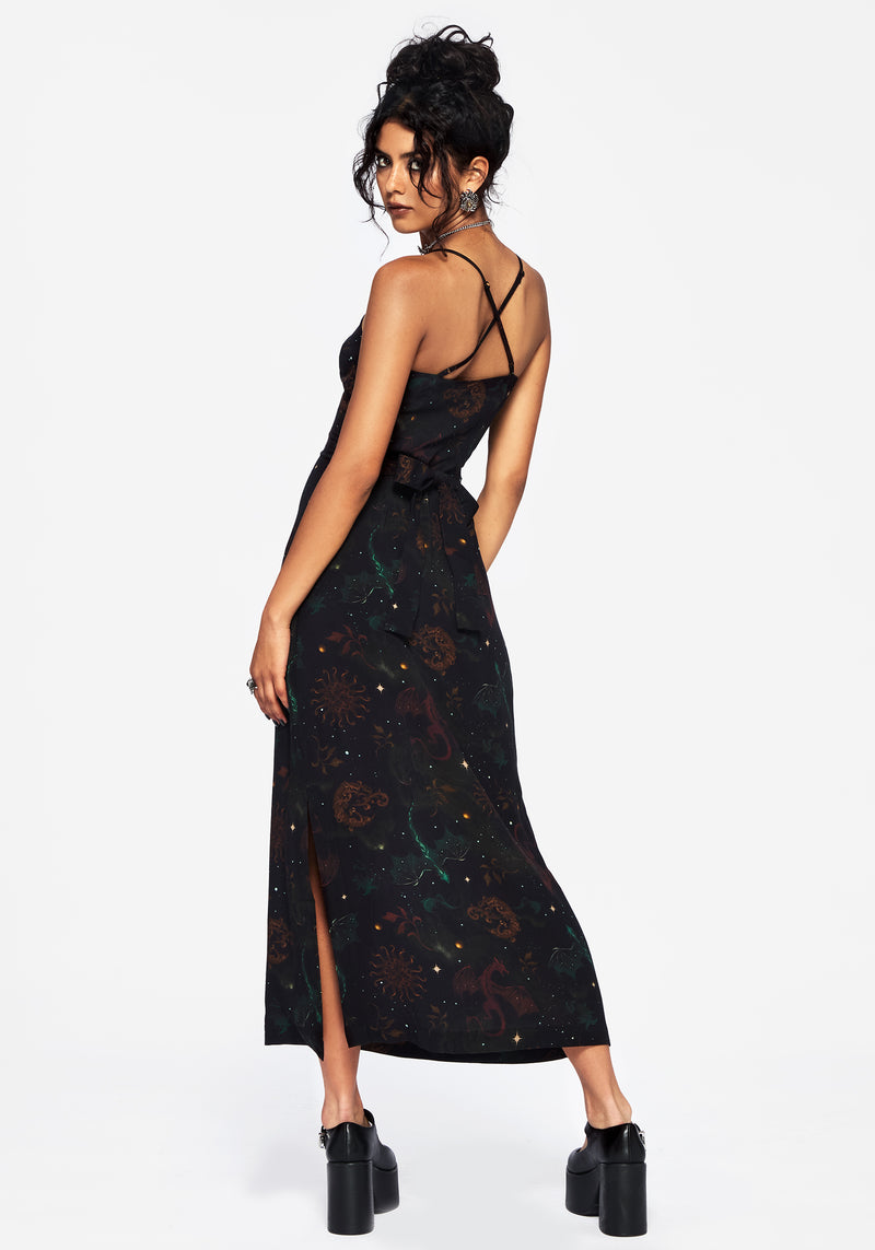 Phoenix Dragon Bedruckt Cami Midi Kleid